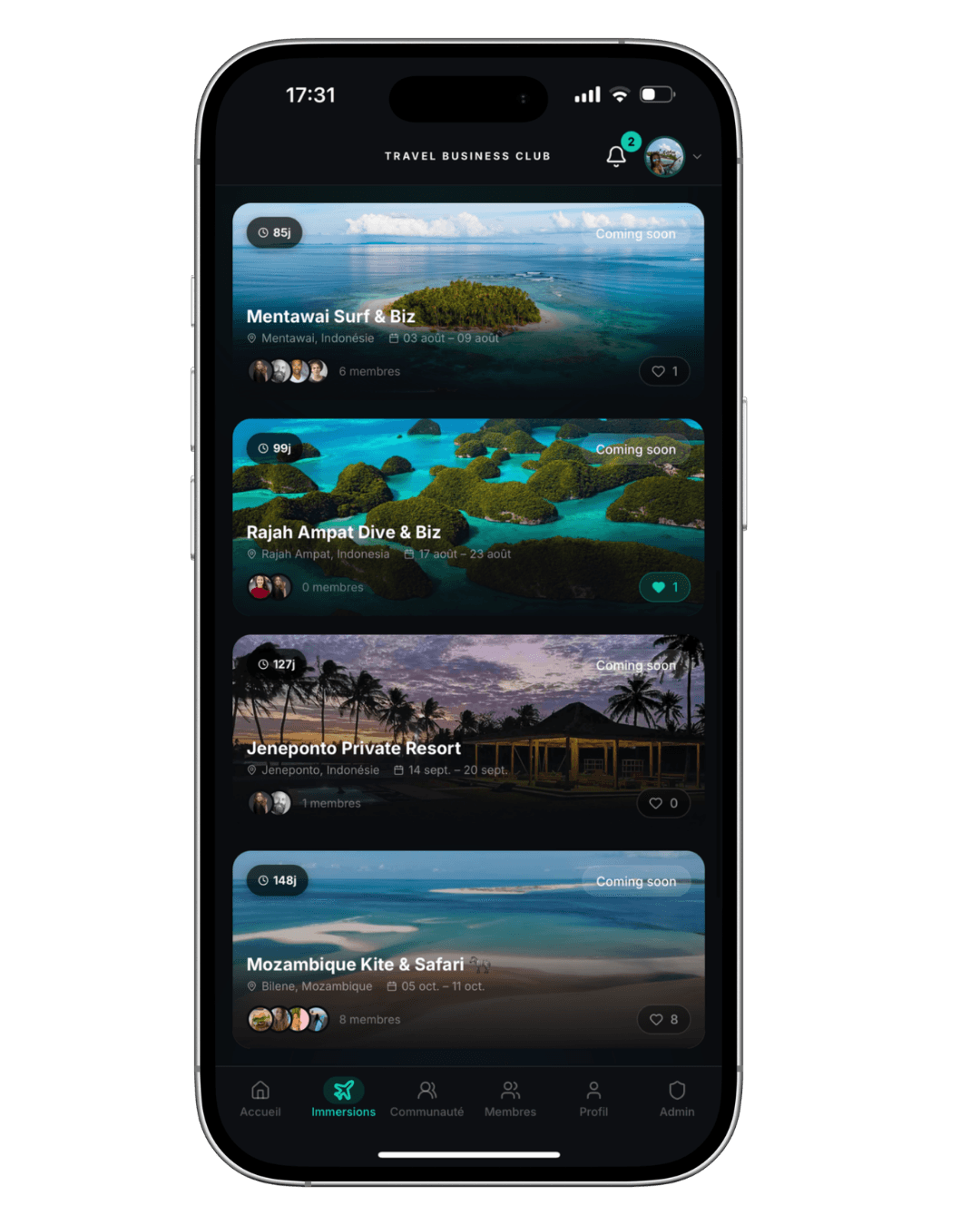 App TBC — Immersions